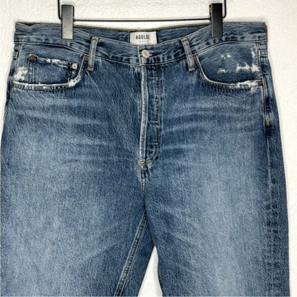 Agolde Riley Jeans Size 31 Frequency Riley High Rise Straight Crop - Picture 6 of 9